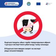 Kyrgyzstan introduced a temporary ban on the export of certain types of agricultural products from the country.
